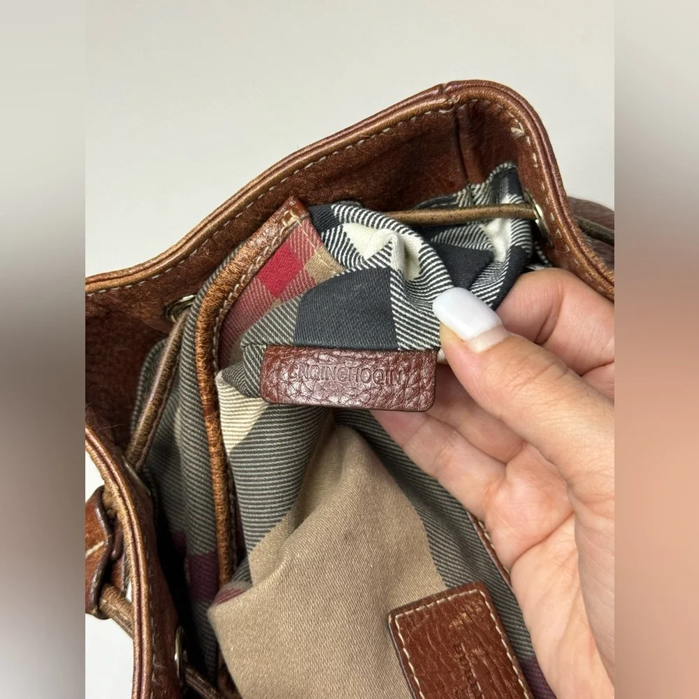 BURBERRY Vintage Brown Leather Small Backpack